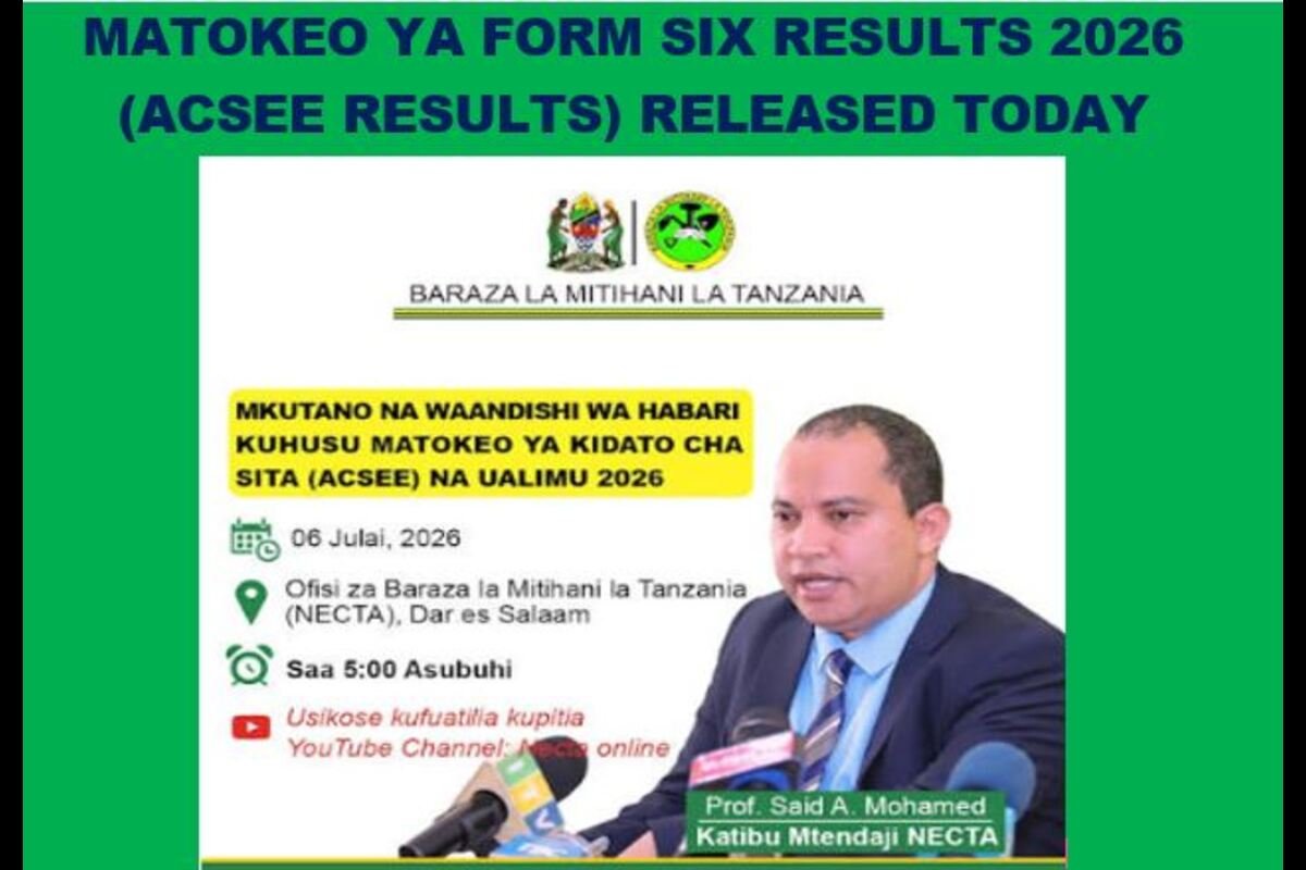 Matokeo Ya Kidato Cha Sita 2026/27